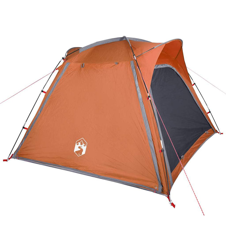 Cort Camping, 4 Persoane, Gri/Oranj, Impermeabil, Setare Rapidă