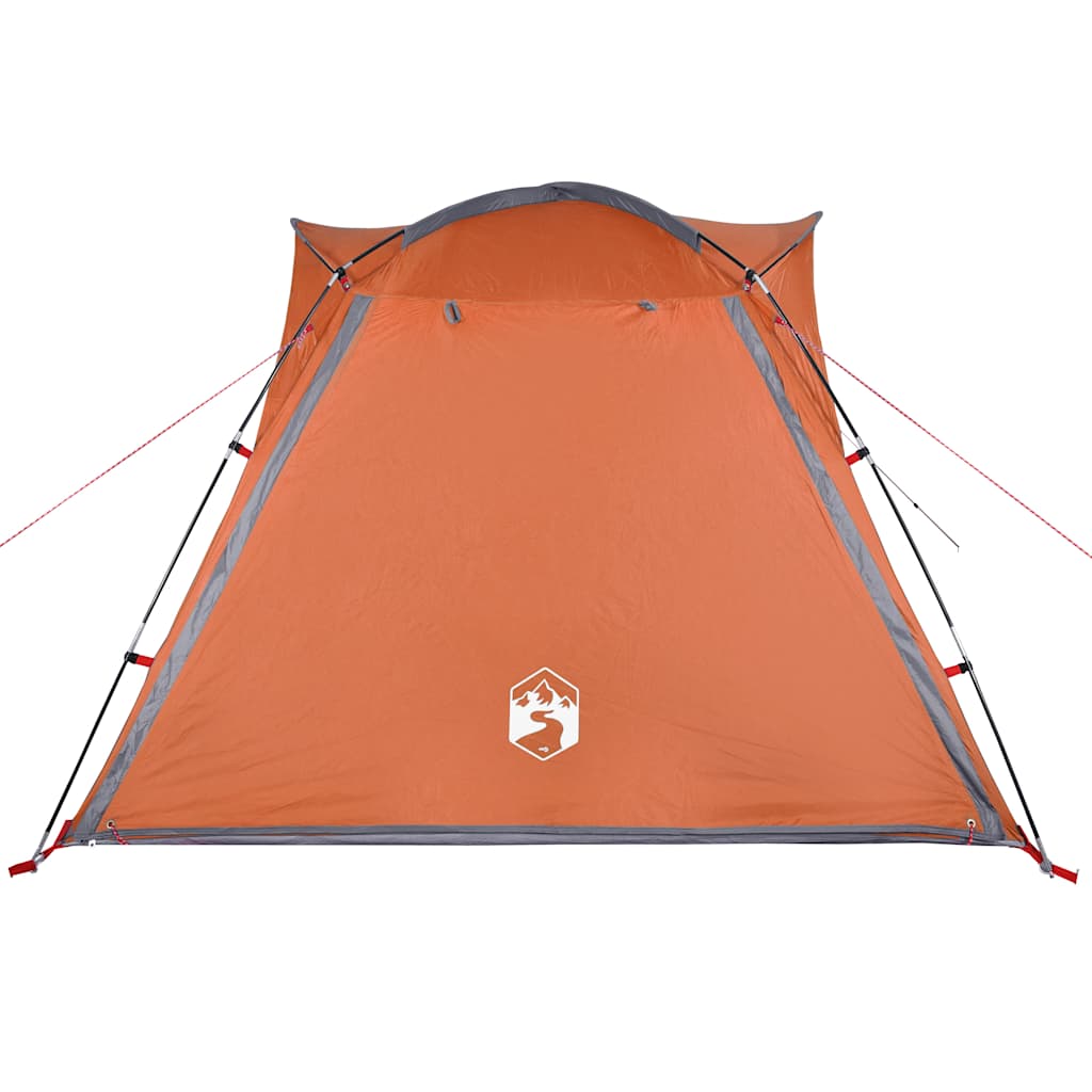 Cort Camping, 4 Persoane, Gri/Oranj, Impermeabil, Setare Rapidă