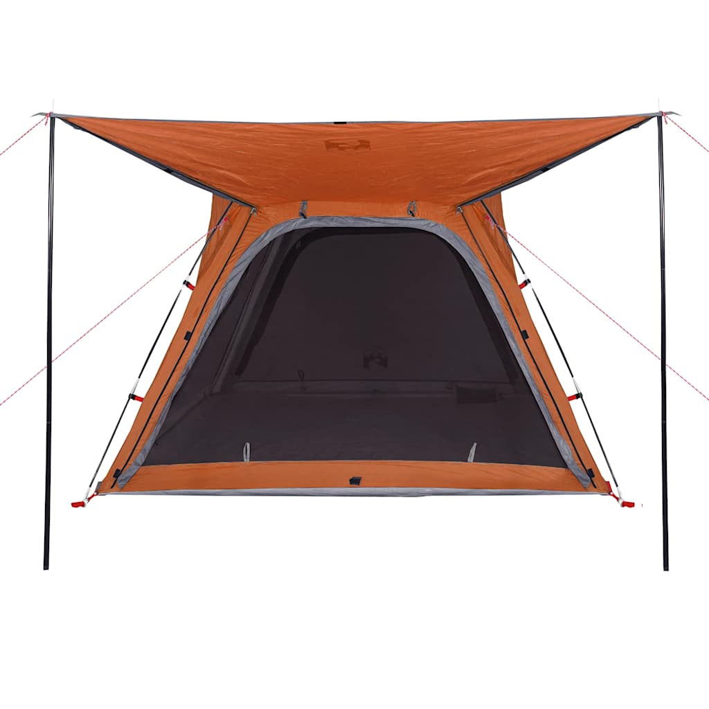 Cort Camping, 4 Persoane, Gri/Oranj, Impermeabil, Setare Rapidă