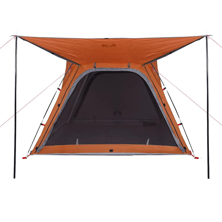 Cort Camping, 4 Persoane, Gri/Oranj, Impermeabil, Setare Rapidă