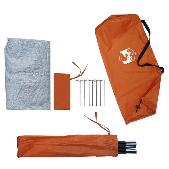 Cort De Camping Pentru 2 Persoane, Gri/Portocaliu, Impermeabil