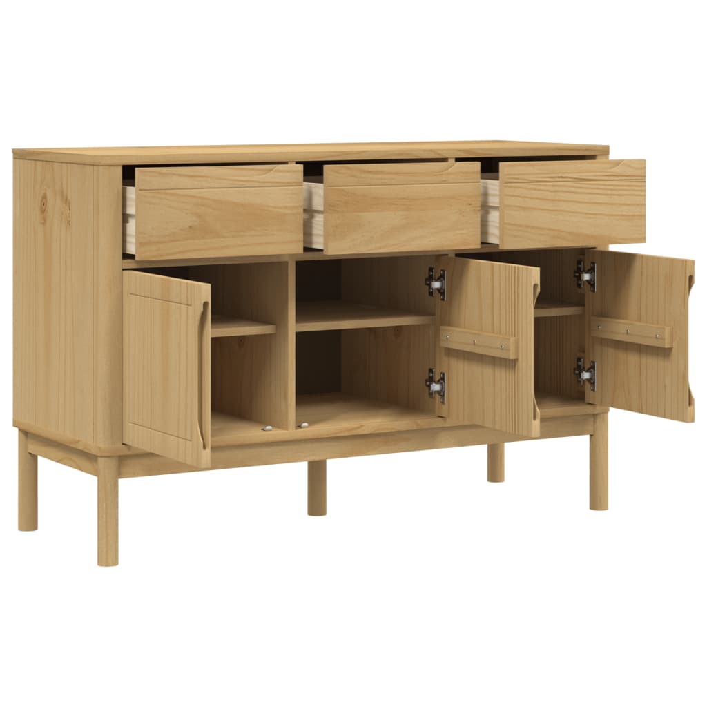 Dulap Floro, Maro Ceară, 114X43X74 Cm, Lemn Masiv Pin
