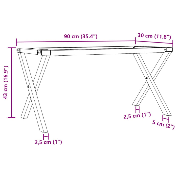 Picioare Măsuță De Cafea X-Frame 90X30X43 Cm Fontă