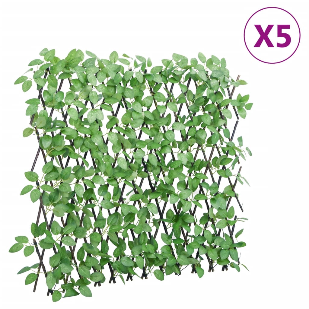 Spalier Iederă Artificială Extensibil, 5 Buc., Verde,