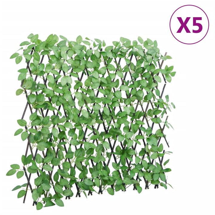 Spalier Iederă Artificială Extensibil, 5 Buc., Verde,