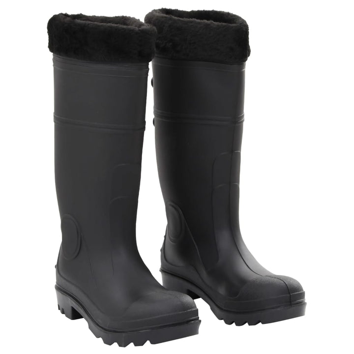 Cizme De Ploaie, Negru, Pvc, Mărime 38