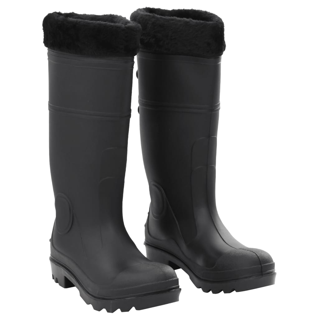 Cizme De Ploaie, Negru, Pvc, Mărime 38