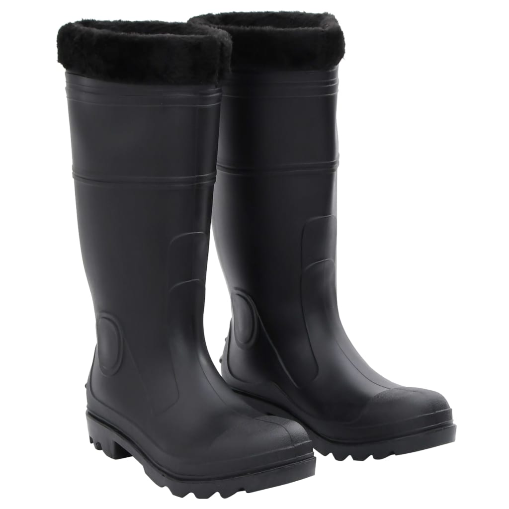 Cizme De Ploaie, Negru, Pvc, Mărime 38