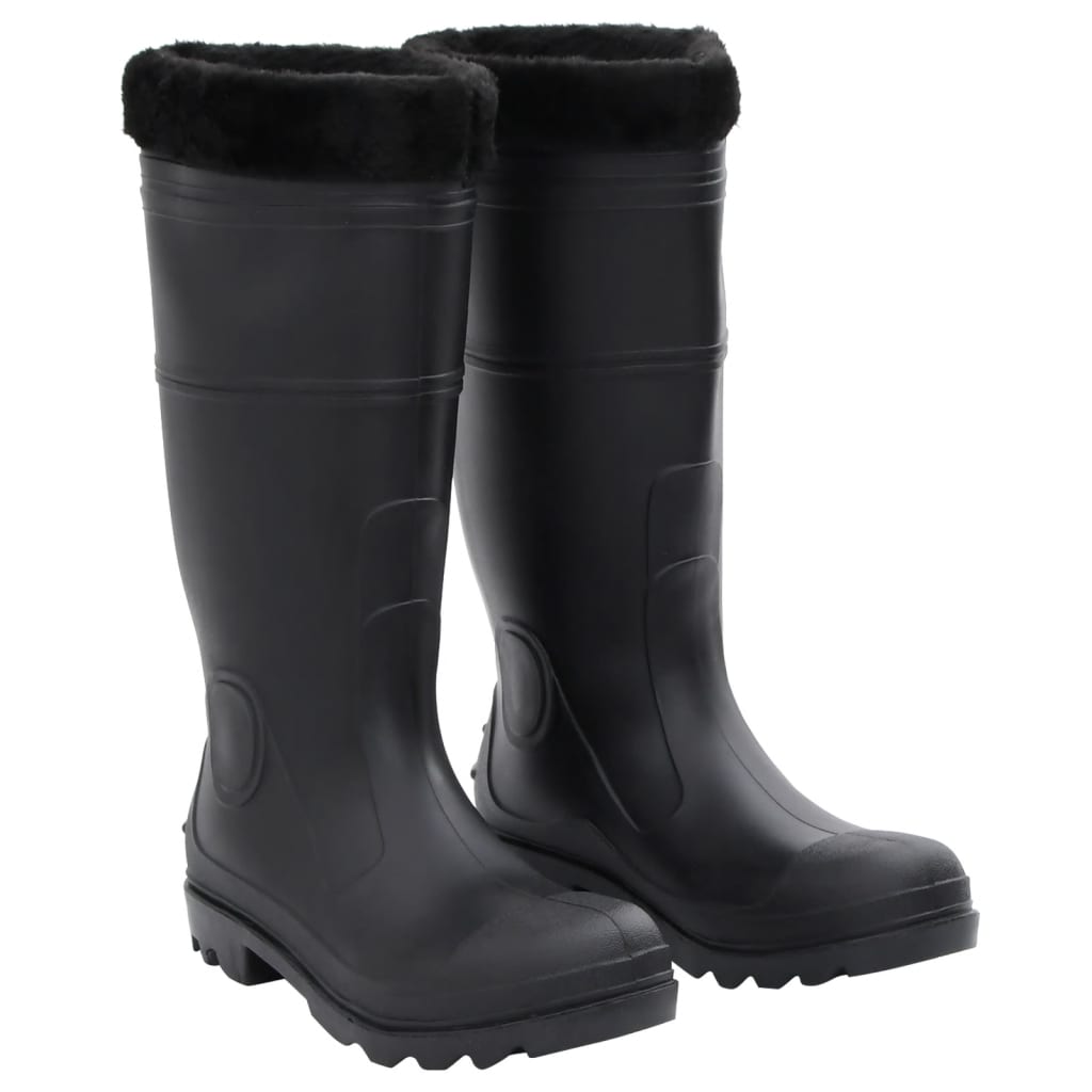 Cizme De Ploaie, Negru, Pvc, Mărime 38