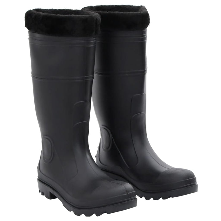 Cizme De Ploaie, Negru, Pvc, Mărime 38