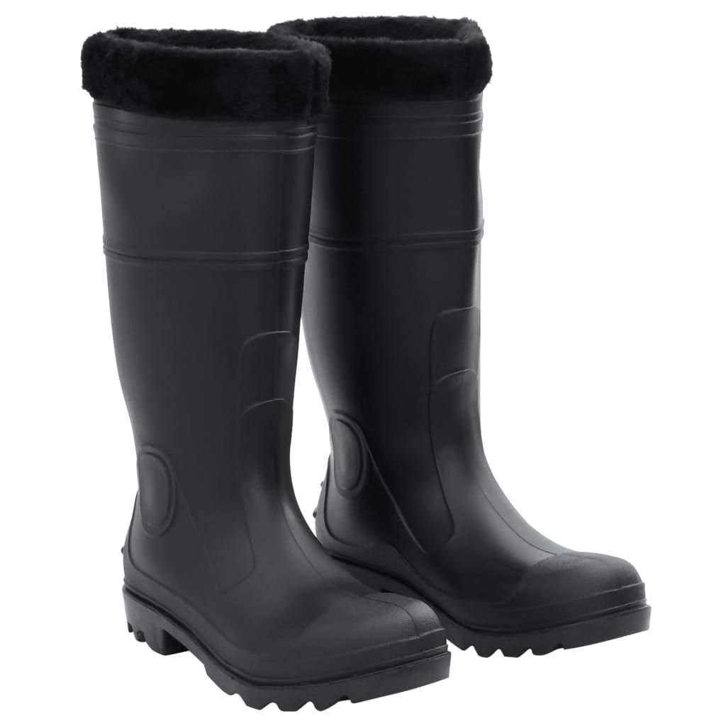 Cizme De Ploaie, Negru, Pvc, Mărime 38
