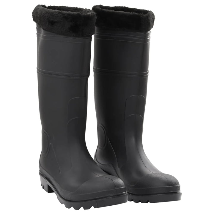 Cizme De Ploaie, Negru, Pvc, Mărime 38