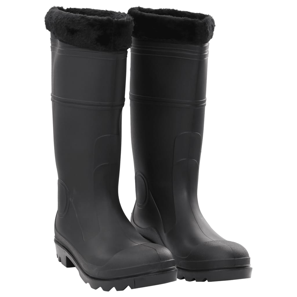 Cizme De Ploaie, Negru, Pvc, Mărime 38