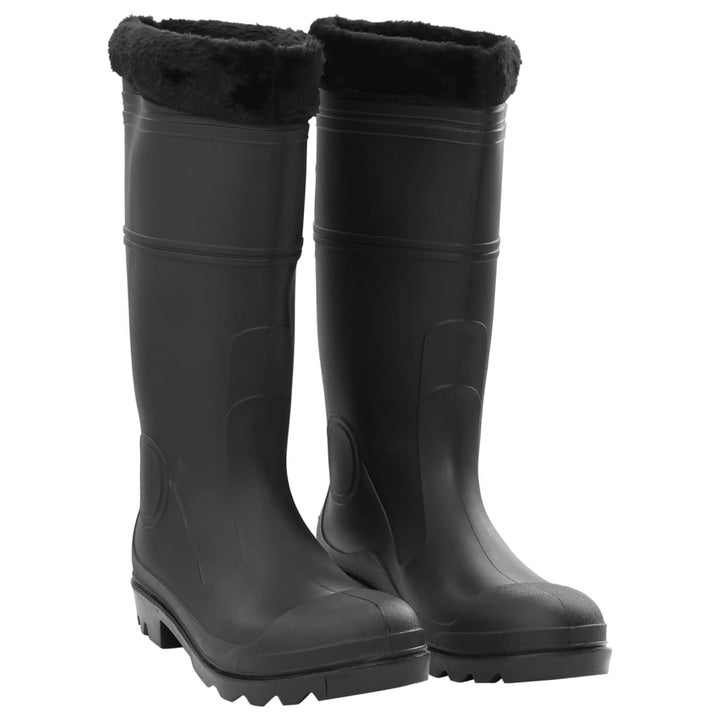 Cizme De Ploaie, Negru, Pvc, Mărime 38