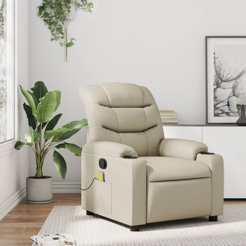 Vixl Fotoliu Electric Masaj Rabatabil, , Piele Ecologică
