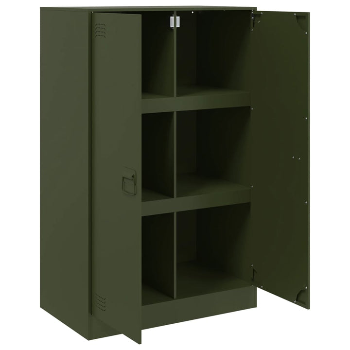 Comodă Verde Măslină 67X39X107 Cm Oțel