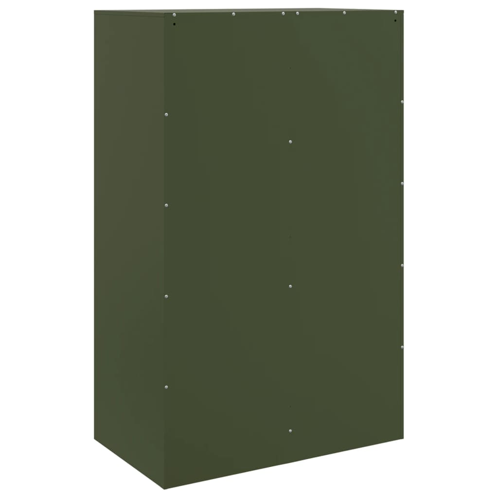 Comodă Verde Măslină 67X39X107 Cm Oțel