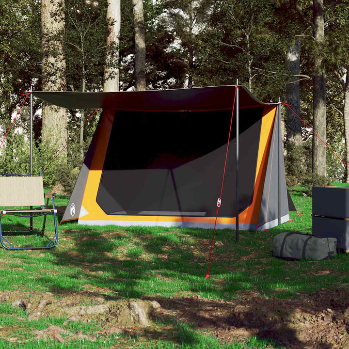 Cort De Camping Pentru 2 Persoane, Gri/Portocaliu, Impermeabil