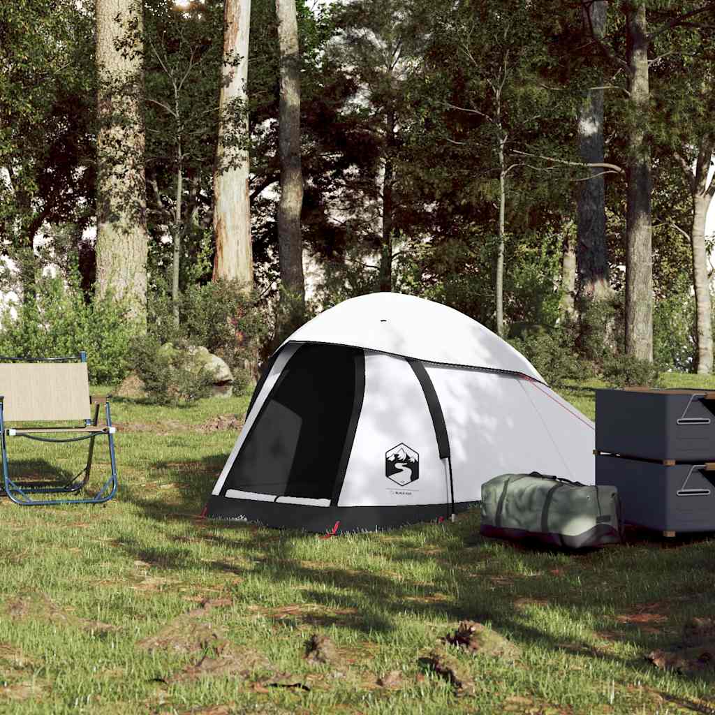 Cort Camping Cupolă 1 Persoană Alb, Țesătură Opacă, Impermeabil