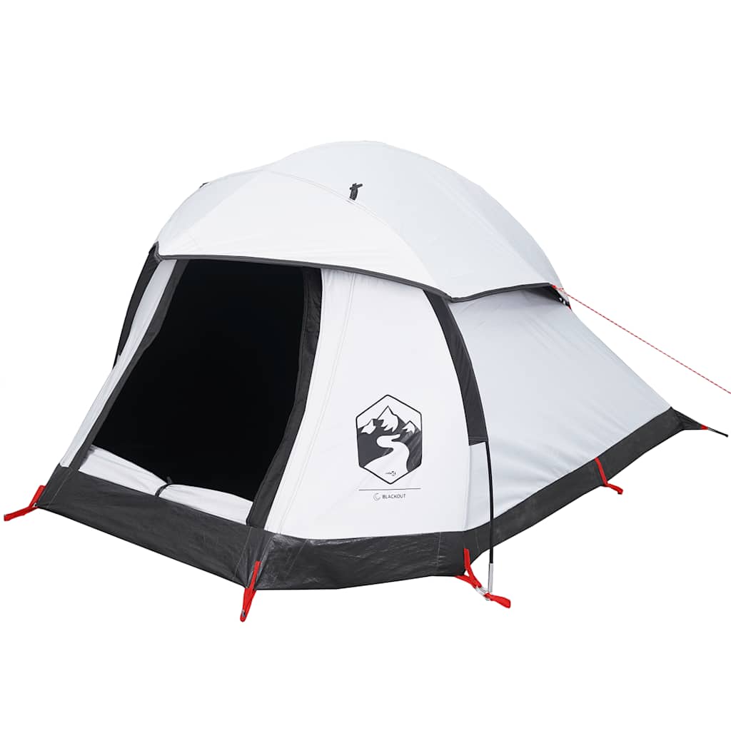 Cort Camping Cupolă 1 Persoană Alb, Țesătură Opacă, Impermeabil