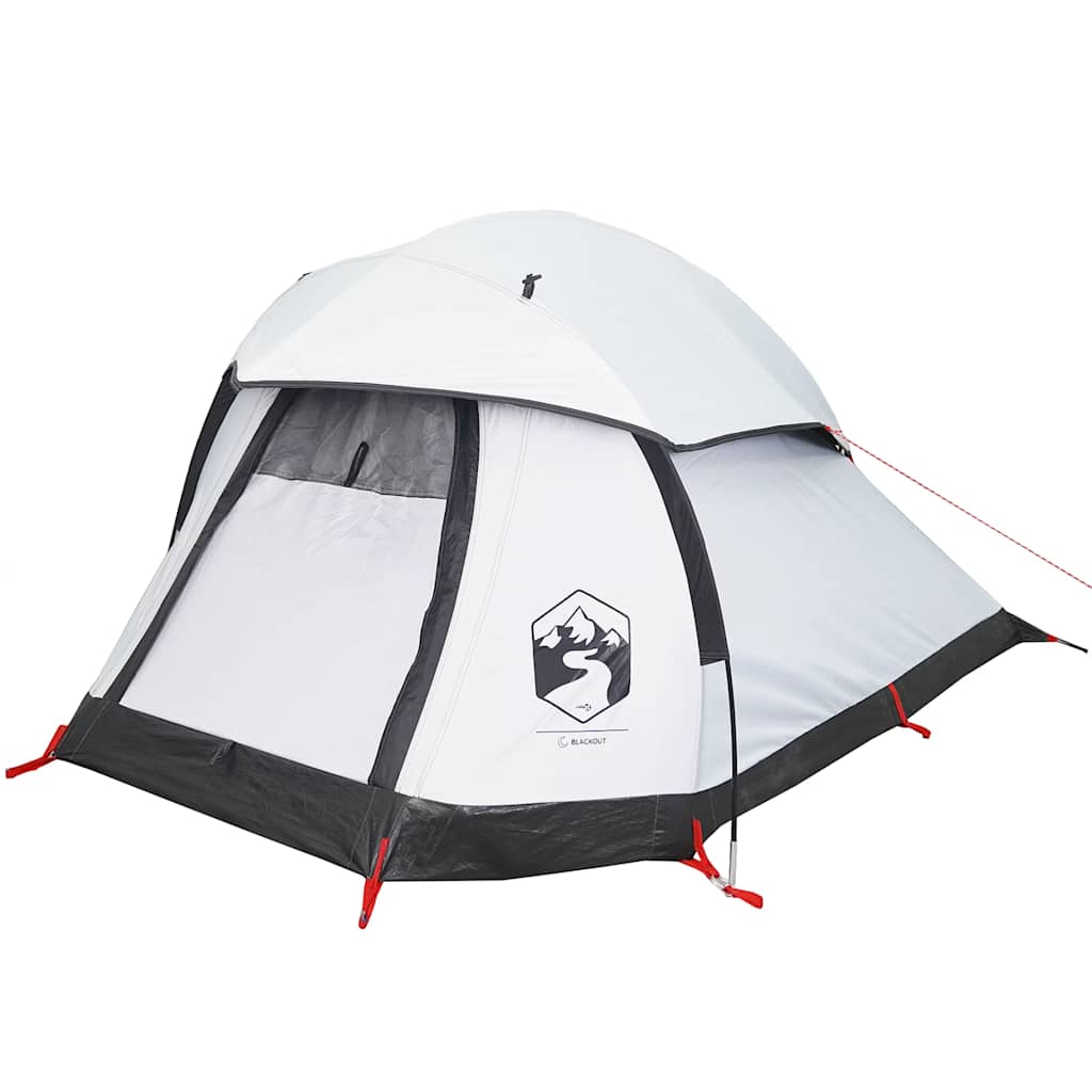 Cort Camping Cupolă 1 Persoană Alb, Țesătură Opacă, Impermeabil