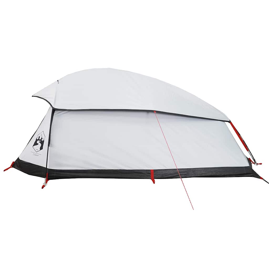 Cort Camping Cupolă 1 Persoană Alb, Țesătură Opacă, Impermeabil