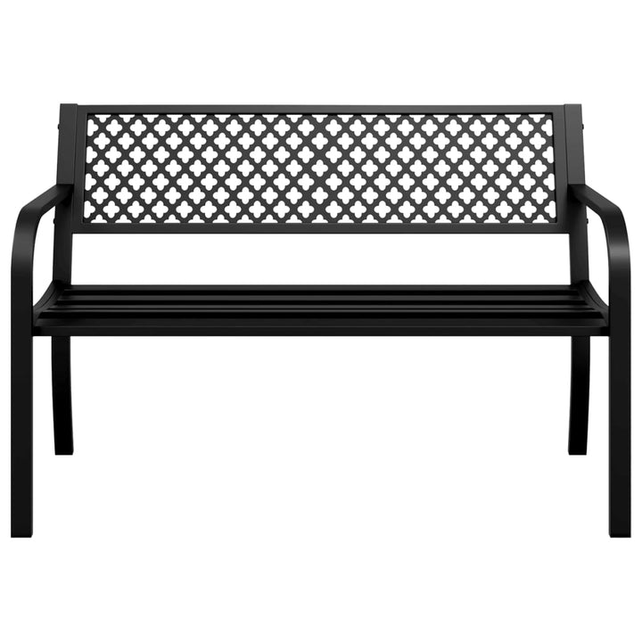 Bancă De Grădină, Negru, 119 Cm, Oțel