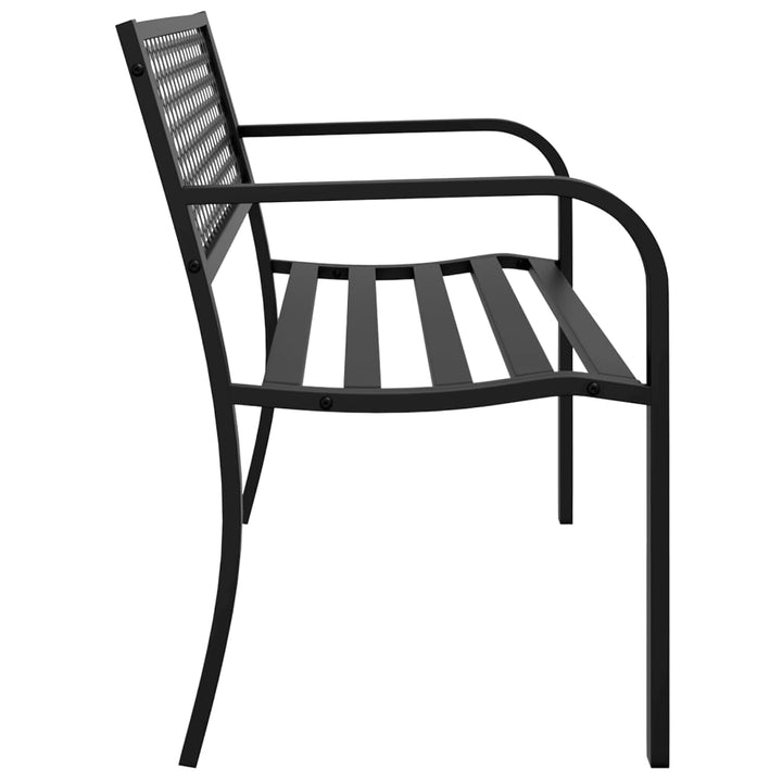 Bancă De Grădină, Negru, 119 Cm, Oțel