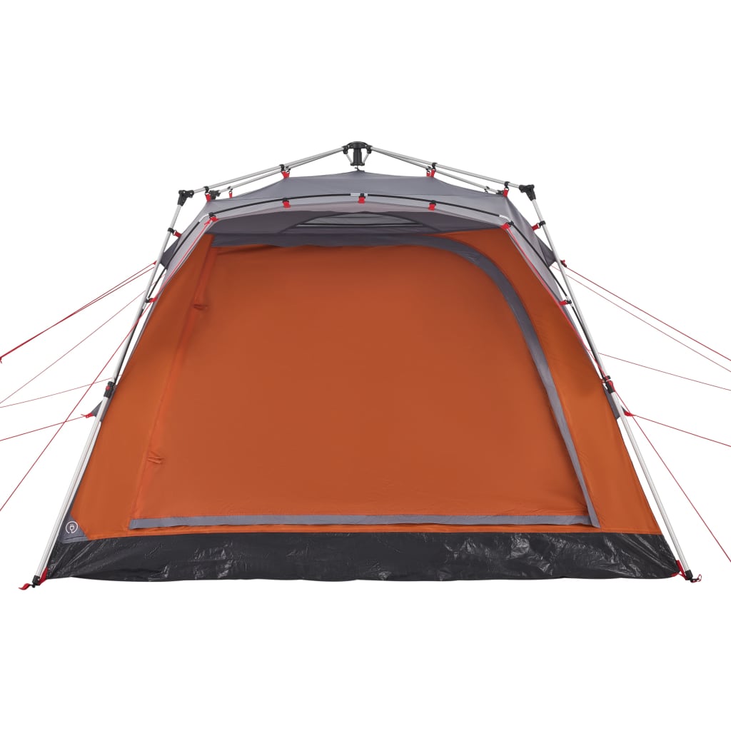 Cort Camping Cabană 4 Persoane Gri/Portocaliu Setare Rapidă