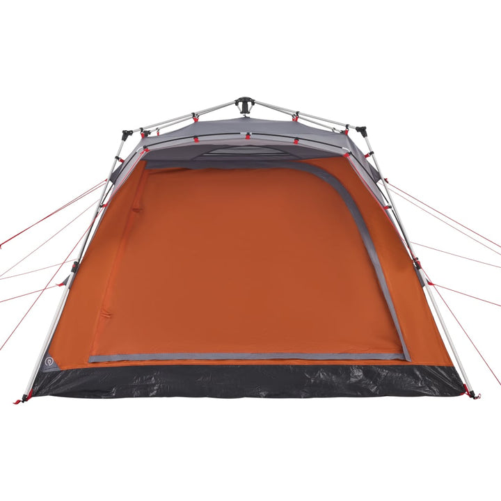 Cort Camping Cabană 4 Persoane Gri/Portocaliu Setare Rapidă