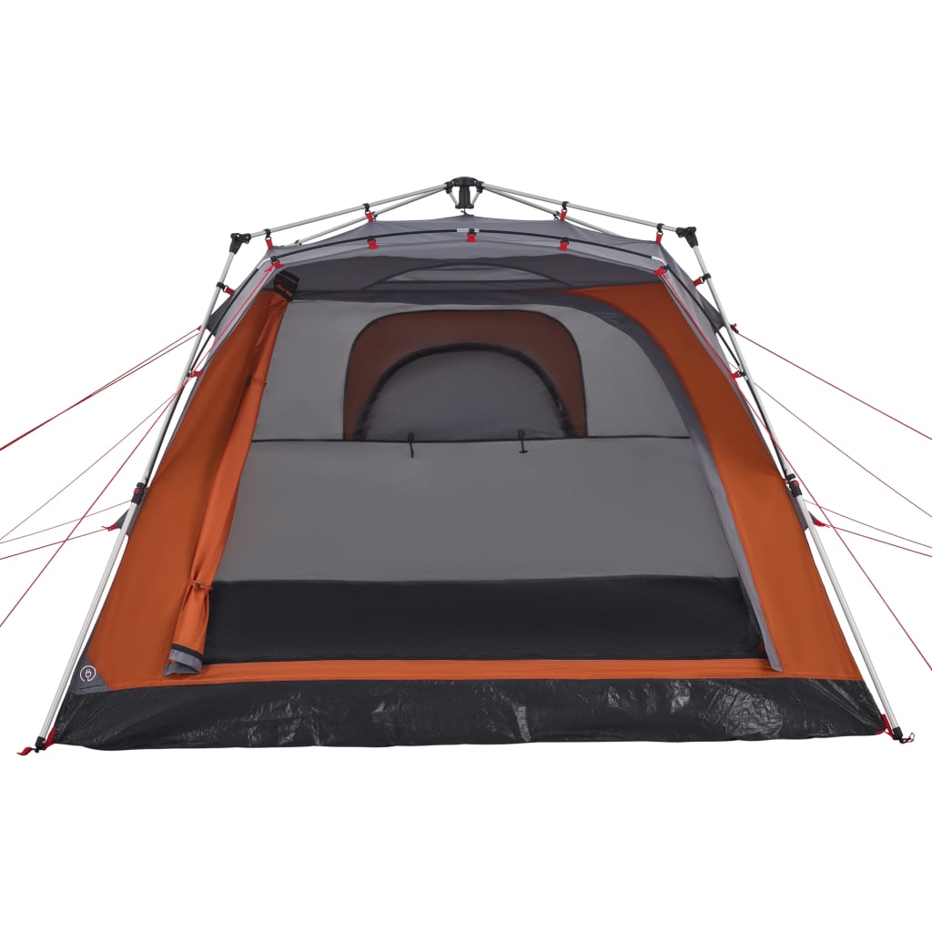 Cort Camping Cabană 4 Persoane Gri/Portocaliu Setare Rapidă