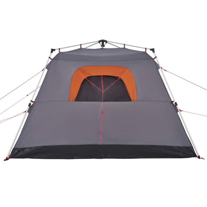 Cort Camping Cabană 4 Persoane Gri/Portocaliu Setare Rapidă
