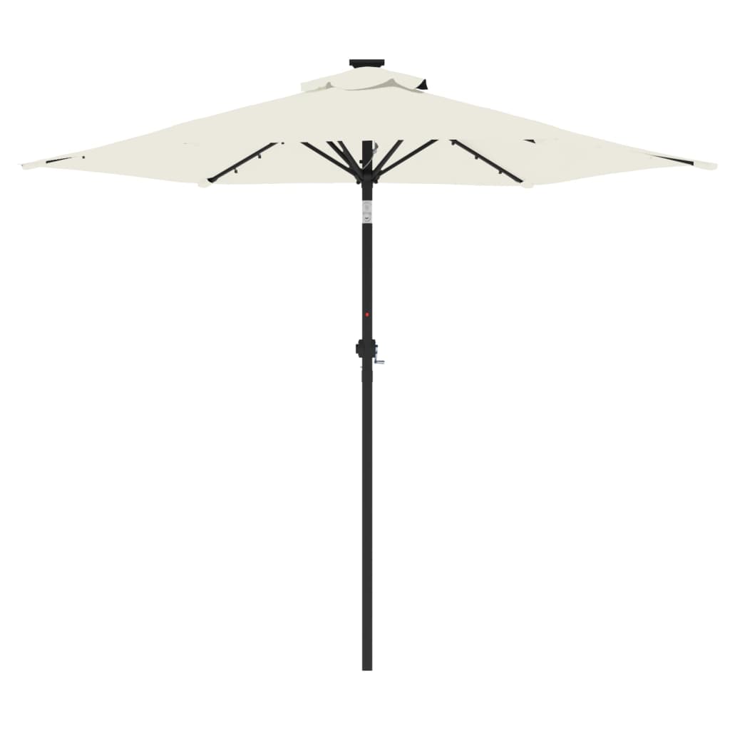 Umbrelă Soare De Grădină Stâlp Din Oțel/Led 225X225X212 Cm