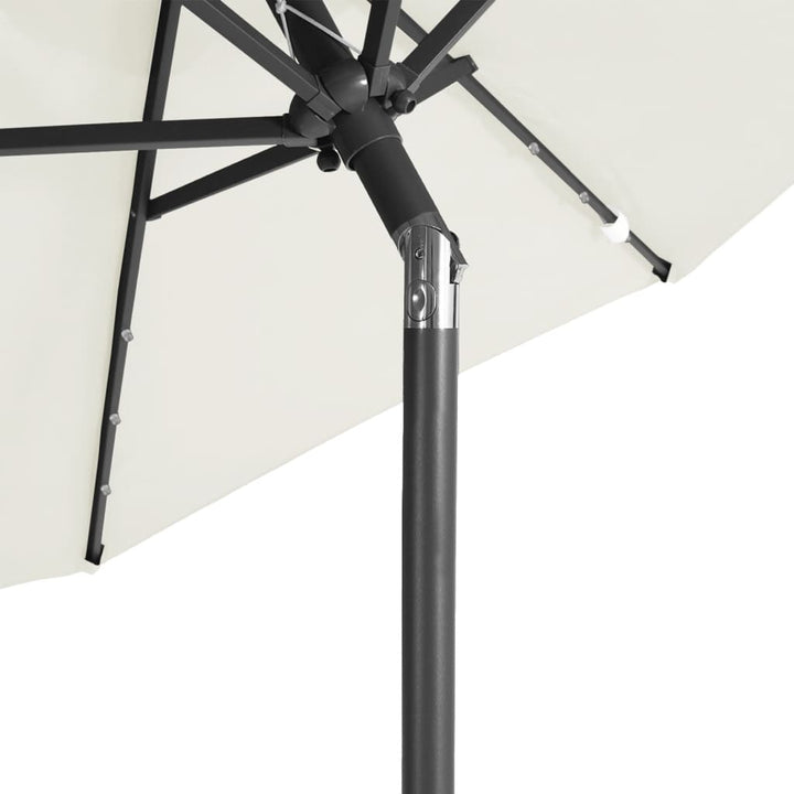 Umbrelă Soare De Grădină Stâlp Din Oțel/Led 225X225X212 Cm