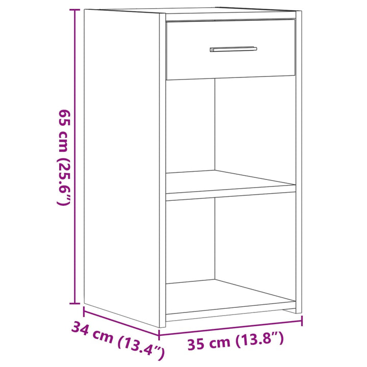 Noptiere, 2 Buc., Gri Sonoma, 35X34X65 Cm, Lemn Prelucrat