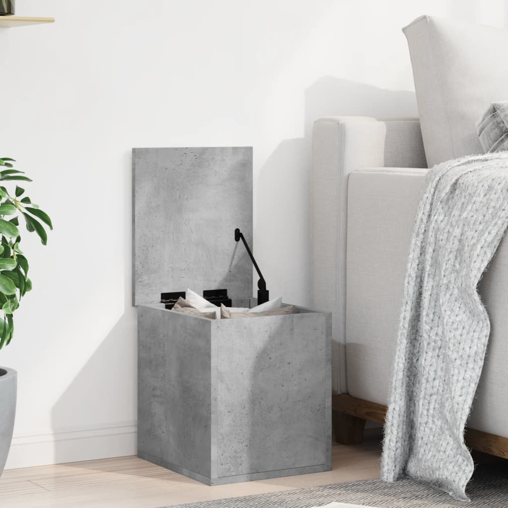 Cutie De Depozitare, Gri Beton, 30X35X35 Cm, Lemn Prelucrat