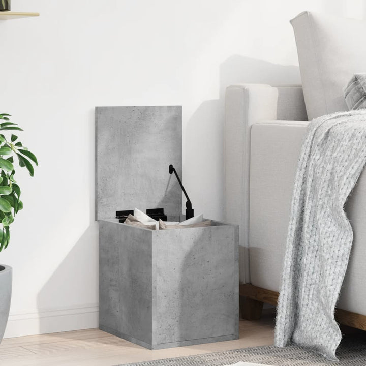 Cutie De Depozitare, Gri Beton, 30X35X35 Cm, Lemn Prelucrat
