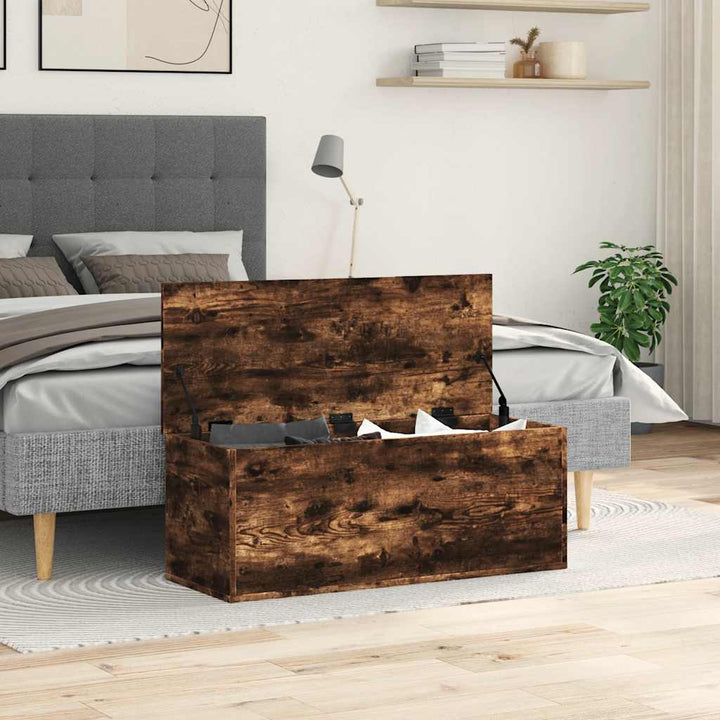 Cutie De Depozitare, Stejar Fumuriu, 90X35X35 Cm Lemn Prelucrat