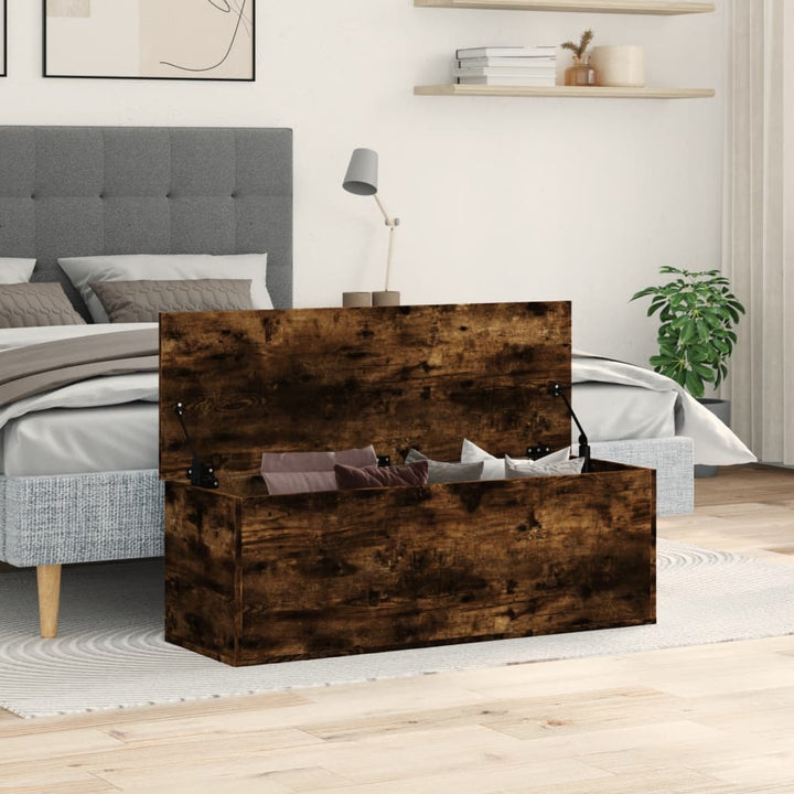 Cutie De Depozitare, Stejar Fumuriu, 102X35X35Cm Lemn Prelucrat