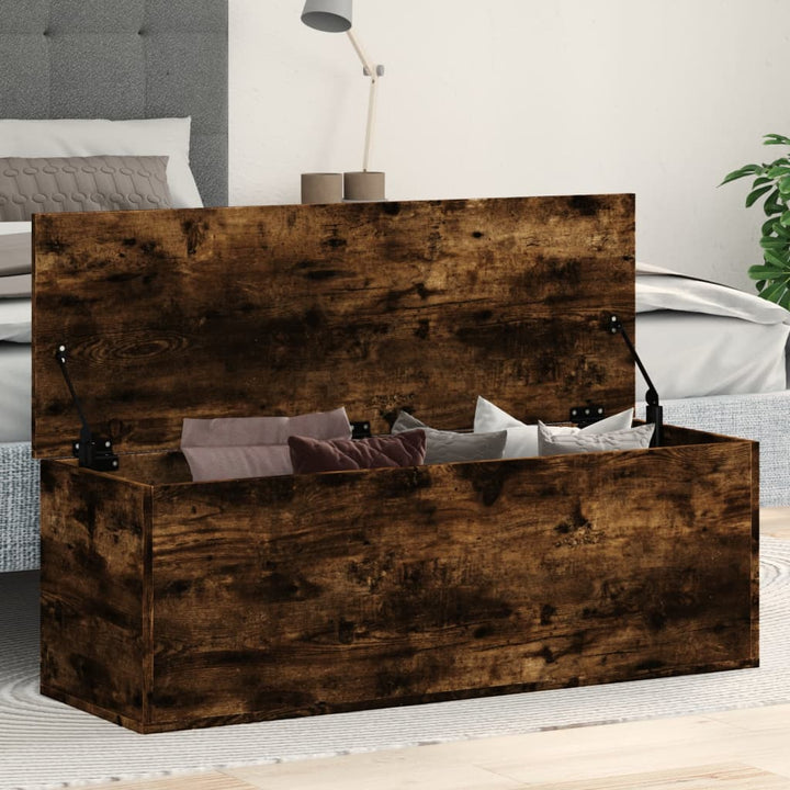 Cutie De Depozitare, Stejar Fumuriu, 102X35X35Cm Lemn Prelucrat