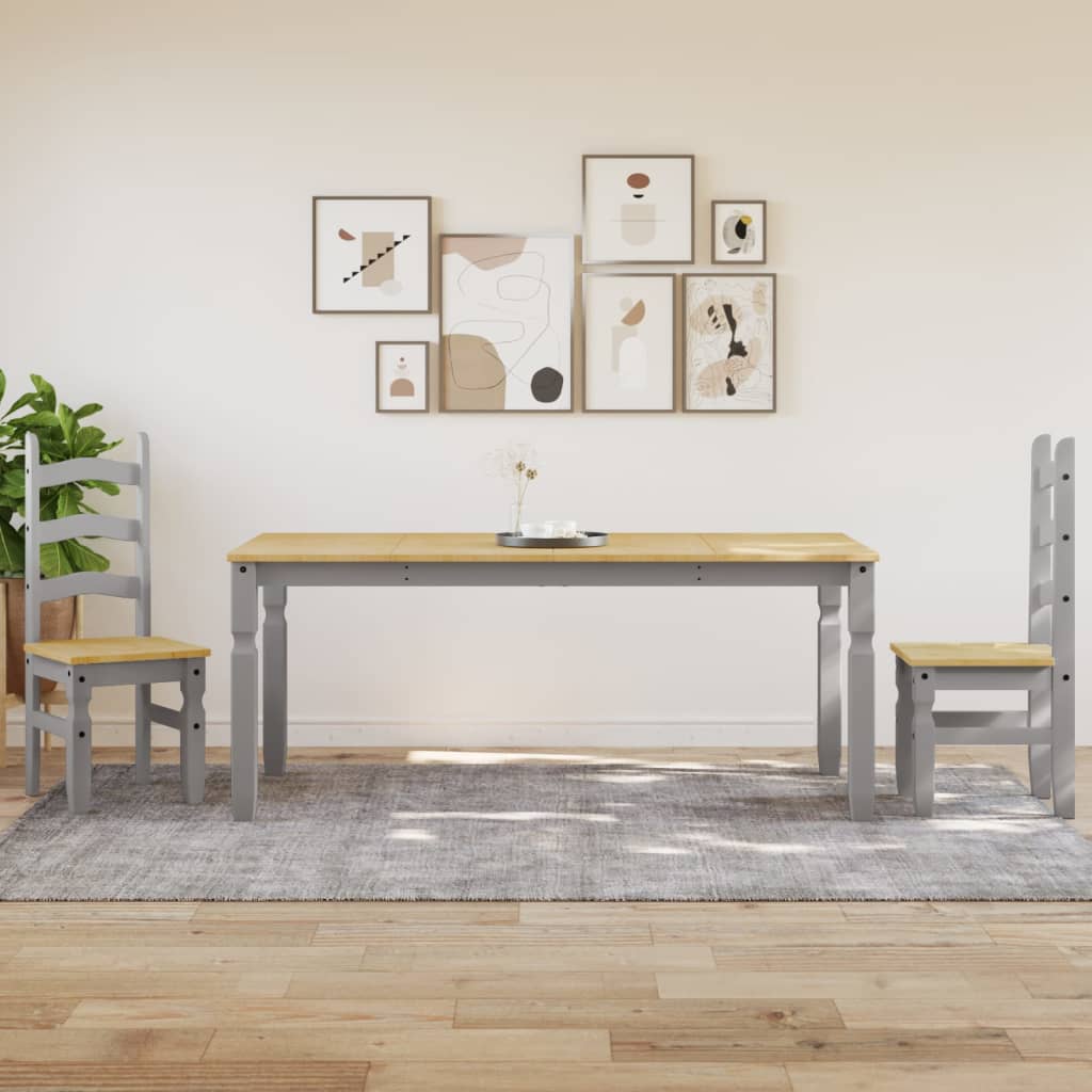 Masă De Sufragerie "Corona", Gri 180X90X75 Cm Lemn Masiv De Pin