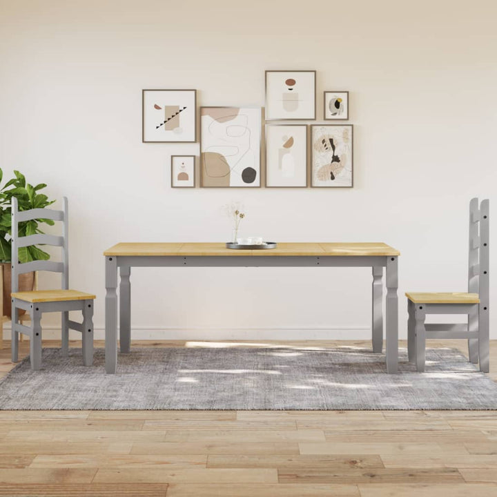 Masă De Sufragerie "Corona", Gri 180X90X75 Cm Lemn Masiv De Pin
