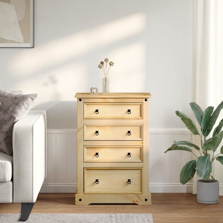 Dulap Cu Sertare „Corona”, 80X43X114 Cm, Lemn Masiv De Pin