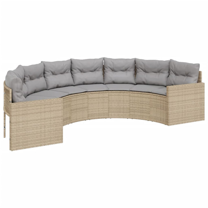 Set Canapea De Grădină, 2 Piese, Semi-Rotunde, , Poliratan