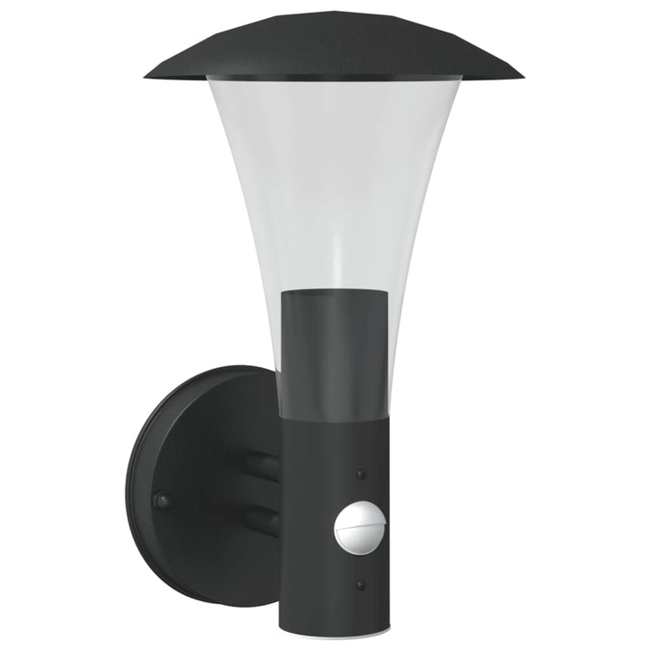 Vixl Lampă Exterioară De Perete Cu Senzor, , Oțel Inoxibil Negru