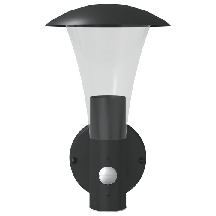Vixl Lămpi Exterioare De Perete Cu Senzori, 2 Buc., , Oțel Inox Negru