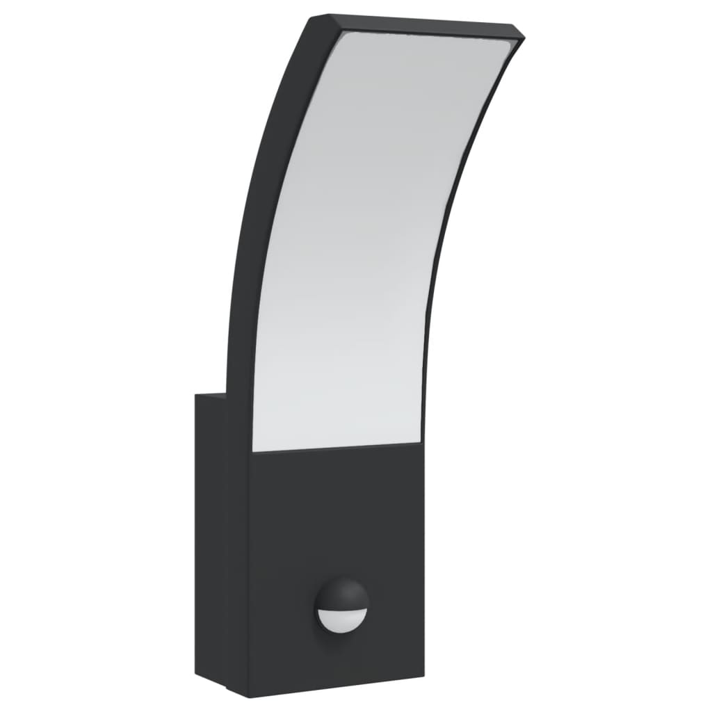 Vixl Lămpi Exterioare De Perete Cu Led/Senzor 2 Buc. Aluminiu Negru