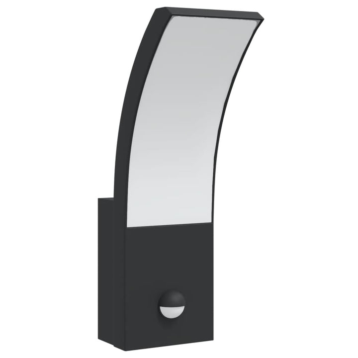 Vixl Lămpi Exterioare De Perete Cu Led/Senzor 2 Buc. Aluminiu Negru
