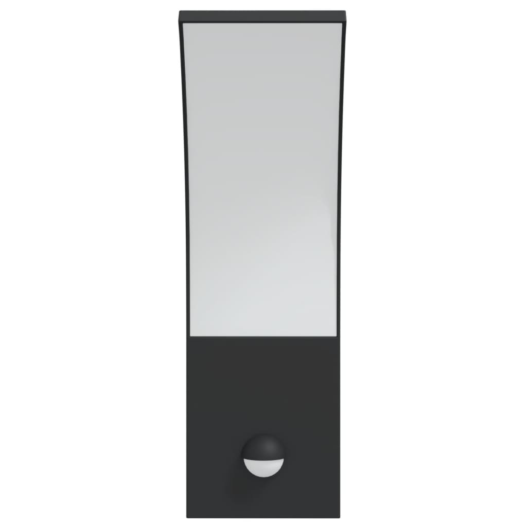 Vixl Lămpi Exterioare De Perete Cu Led/Senzor 2 Buc. Aluminiu Negru