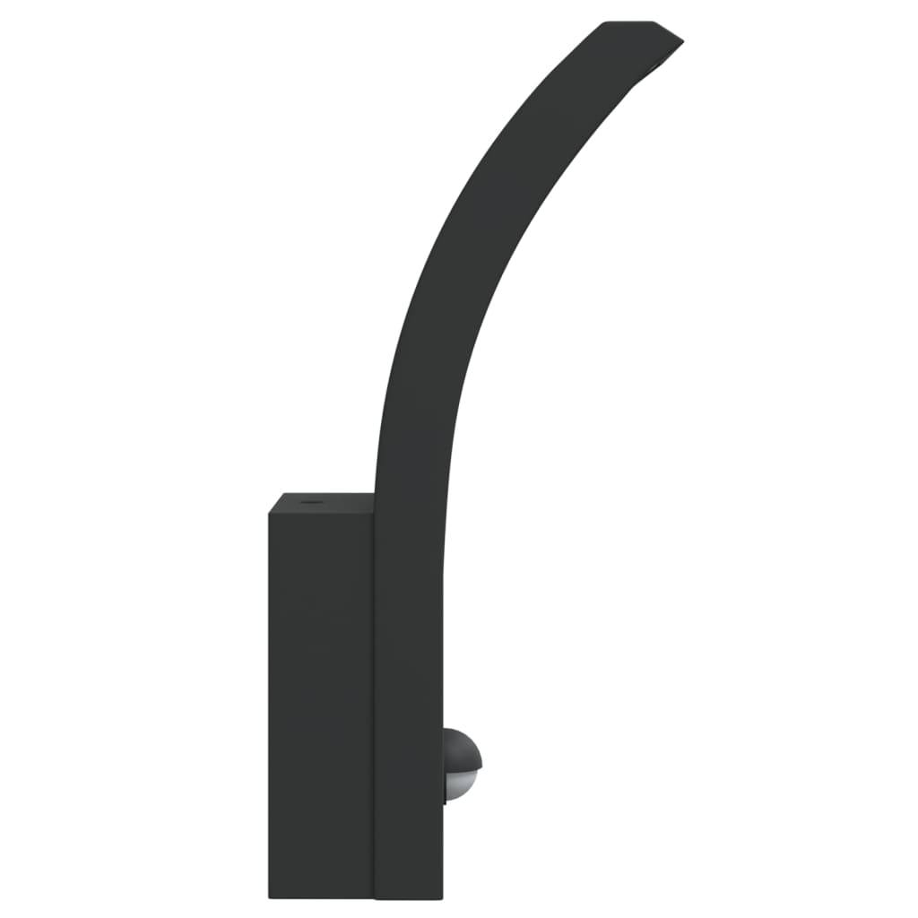 Vixl Lămpi Exterioare De Perete Cu Led/Senzor 2 Buc. Aluminiu Negru